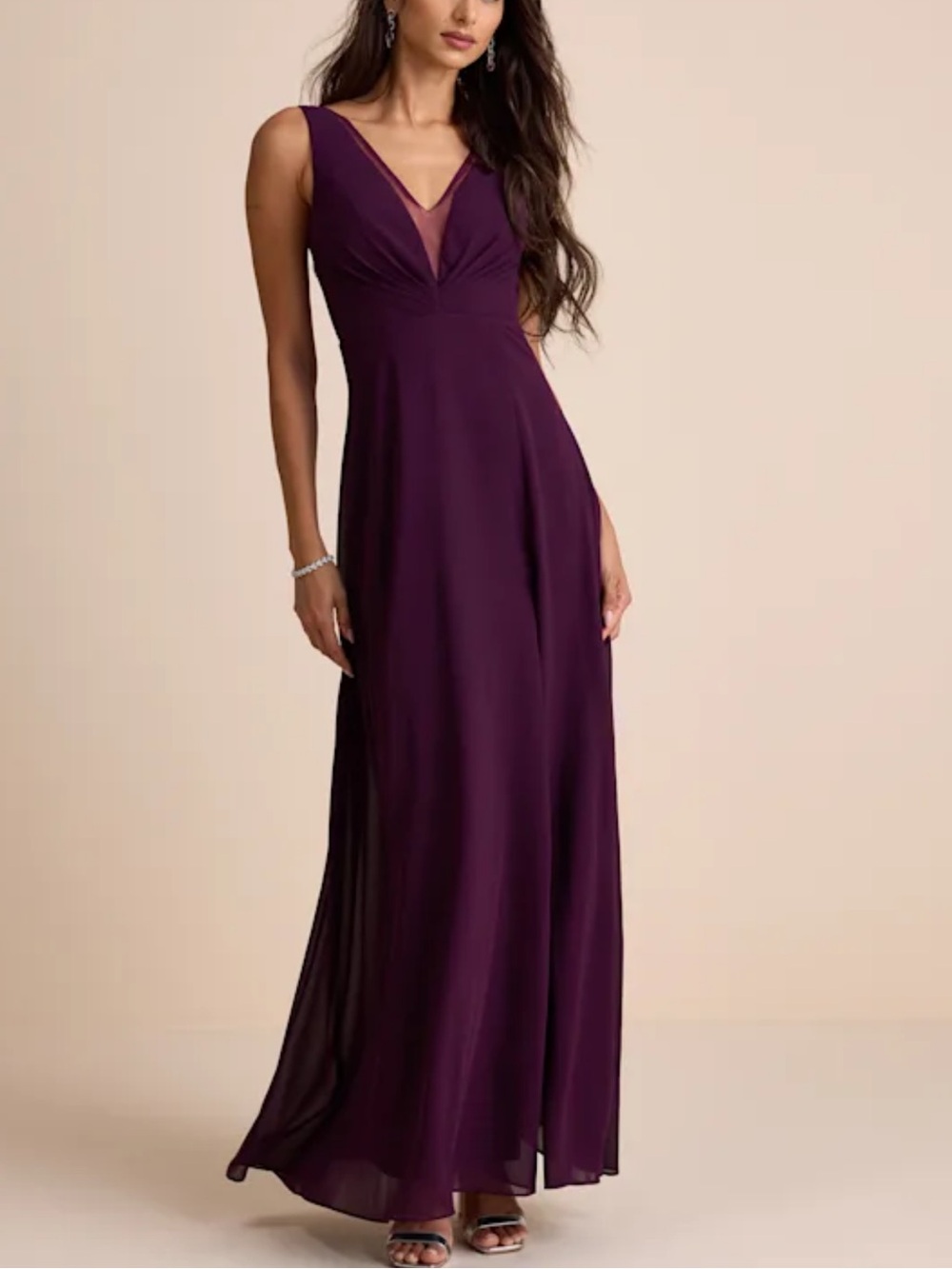 Lulus Simply Immaculate Dark Purple Backless Maxi Dress
